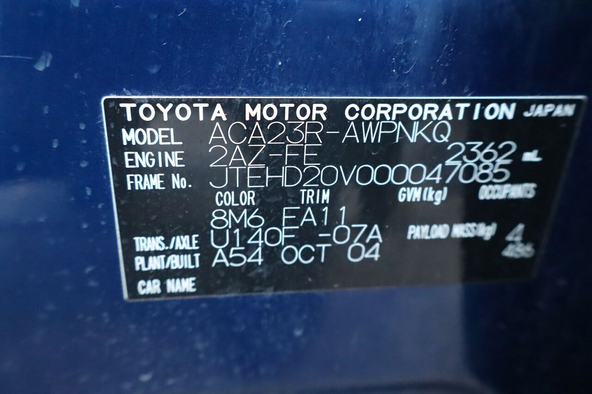 2004 Toyota RAV4 Cruiser ACA23R
