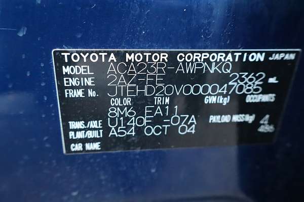 2004 Toyota RAV4 Cruiser ACA23R