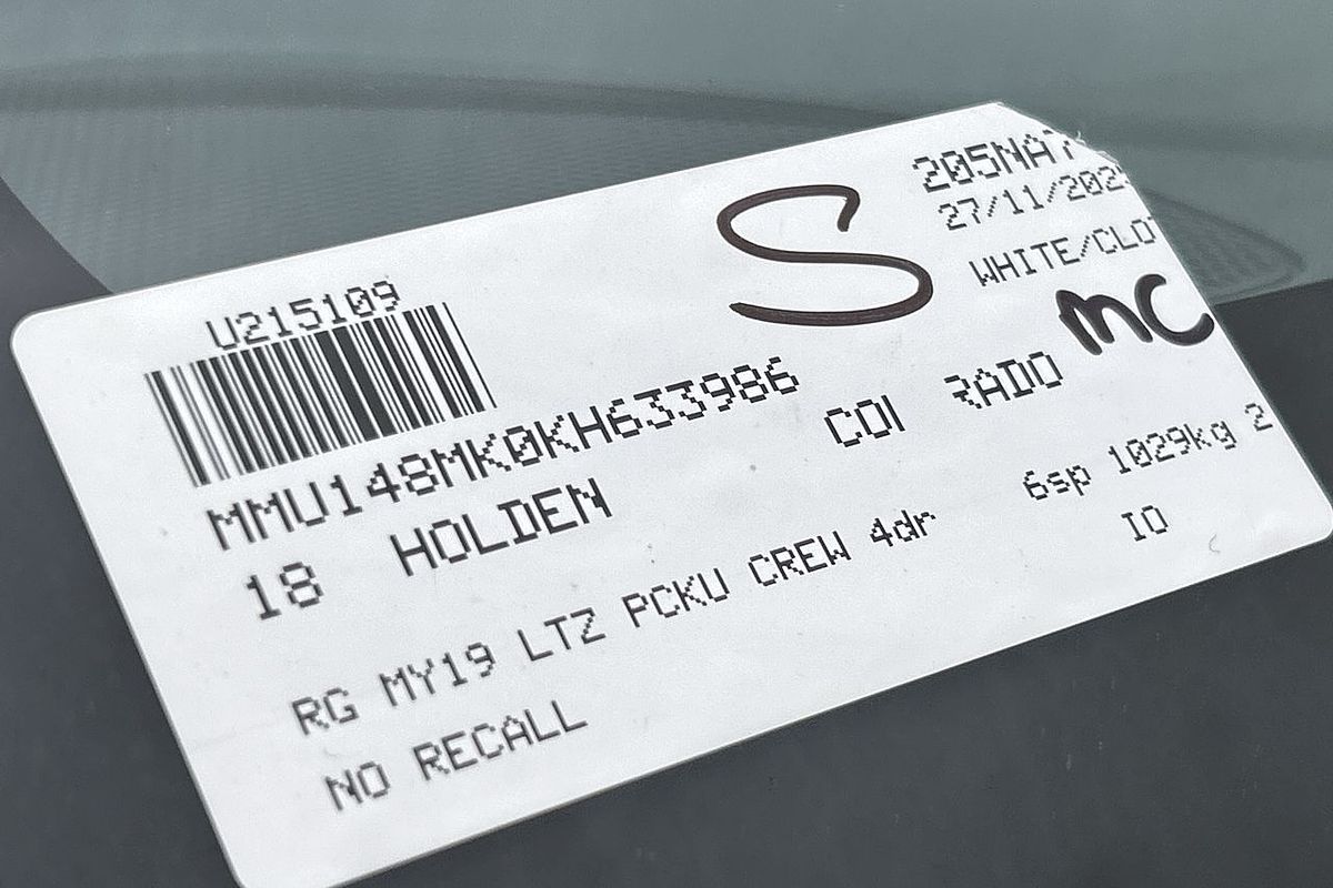 2018 Holden Colorado LTZ RG 4X4