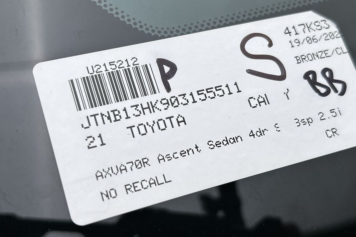 2021 Toyota Camry Ascent AXVA70R