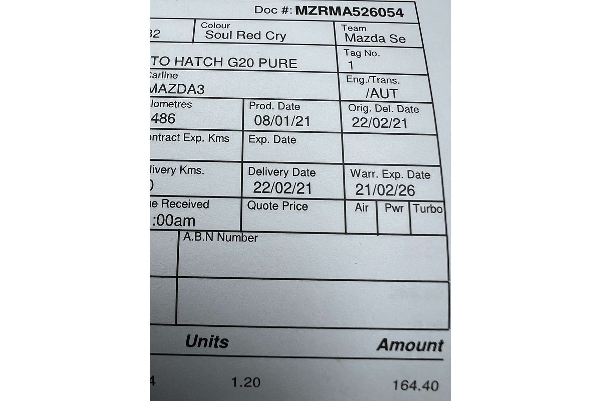 2021 Mazda 3 G20 Pure BP Series