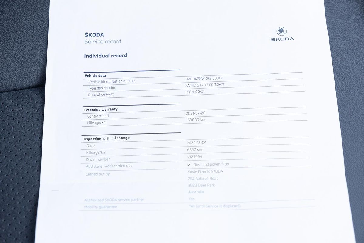 2023 SKODA Kamiq 110TSI Signature NW
