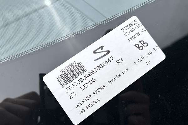 2023 Lexus RX RX350h Sports Luxury AALH15R