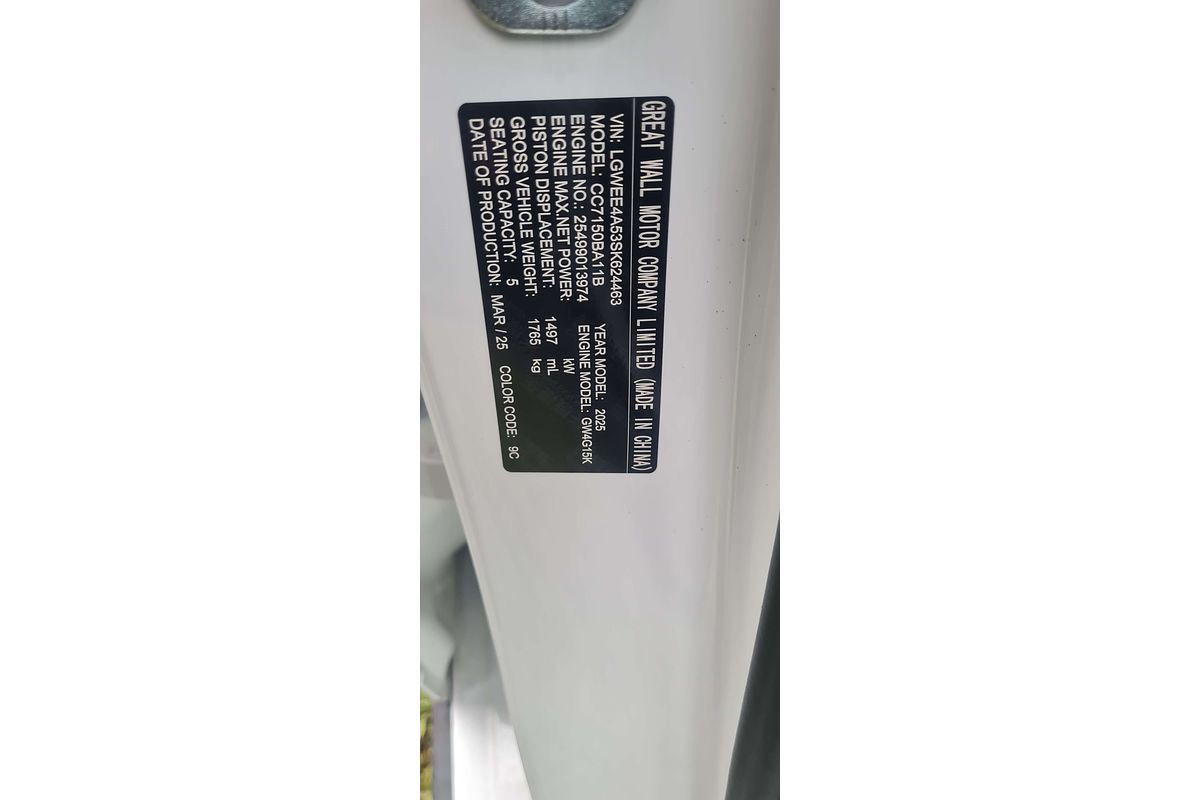 2025 GWM Haval Jolion Premium A01