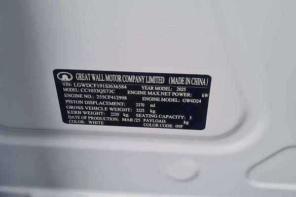 2025 GWM Cannon Ultra NPW 4X4