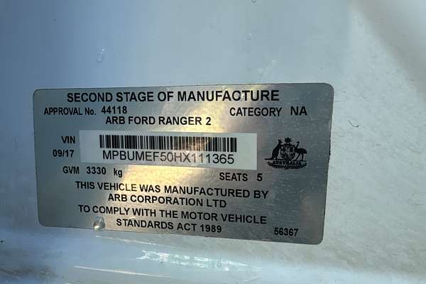 2017 Ford Ranger XL PX MkII 4X4 3.2L