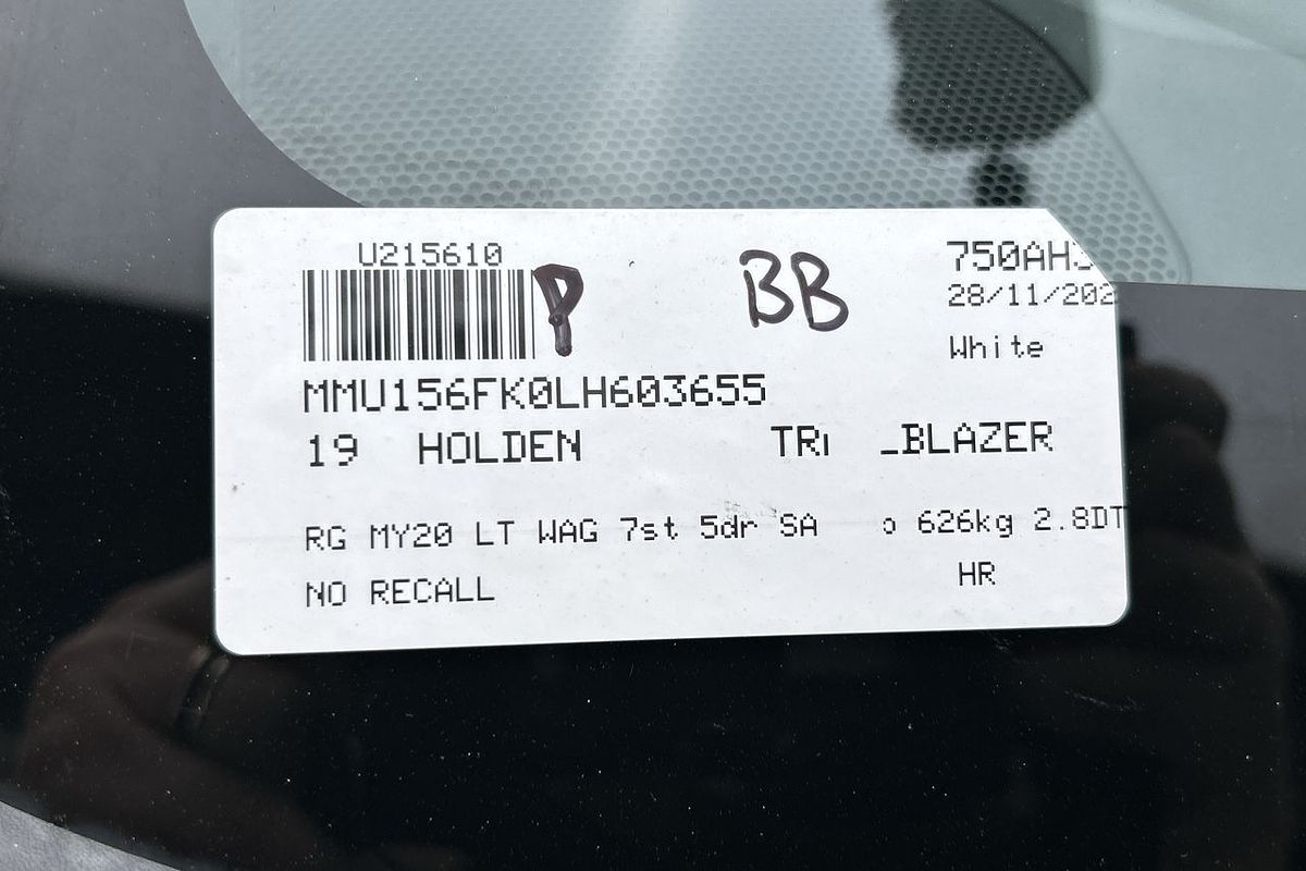 2019 Holden Trailblazer LT RG