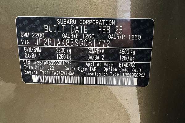 2025 Subaru Outback AWD Touring XT 6GEN