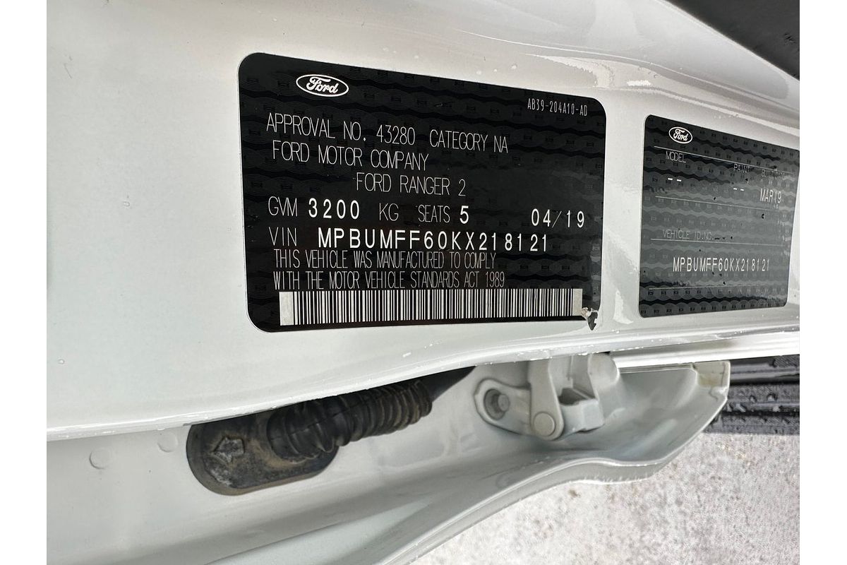 2019 Ford RANGER XLT 2.0 (4x4) PX MKIII MY19 4X4