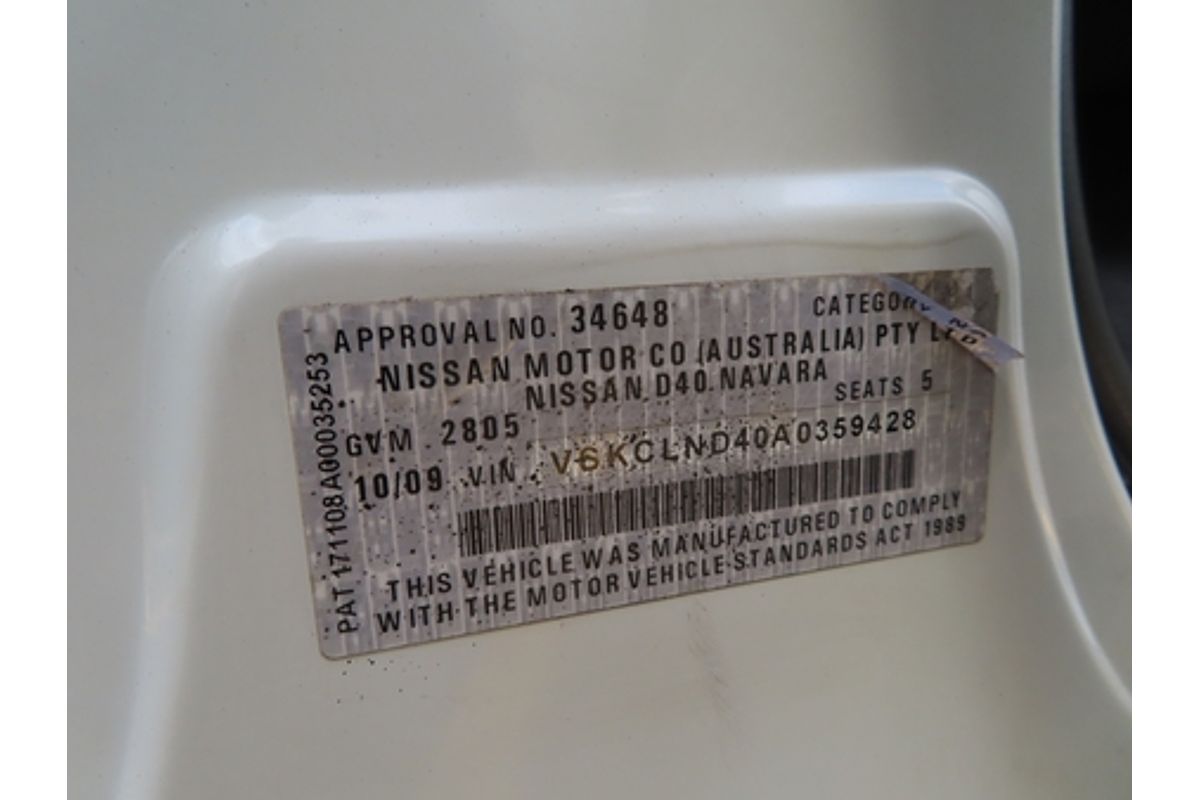 2009 Nissan Navara ST-X D40 4X4