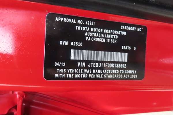 2012 Toyota FJ Cruiser GSJ15R