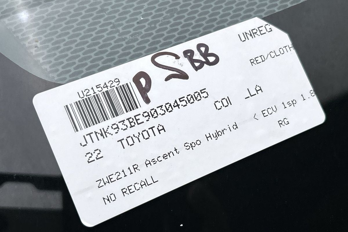 2022 Toyota Corolla Ascent Sport Hybrid ZWE211R