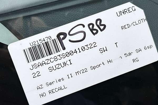 2022 Suzuki Swift Sport AZ Series II