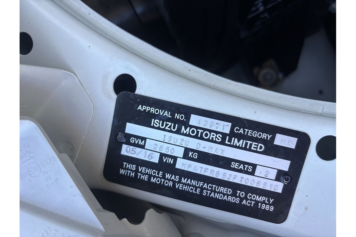 2016 Isuzu D-MAX SX High Ride Rear Wheel Drive