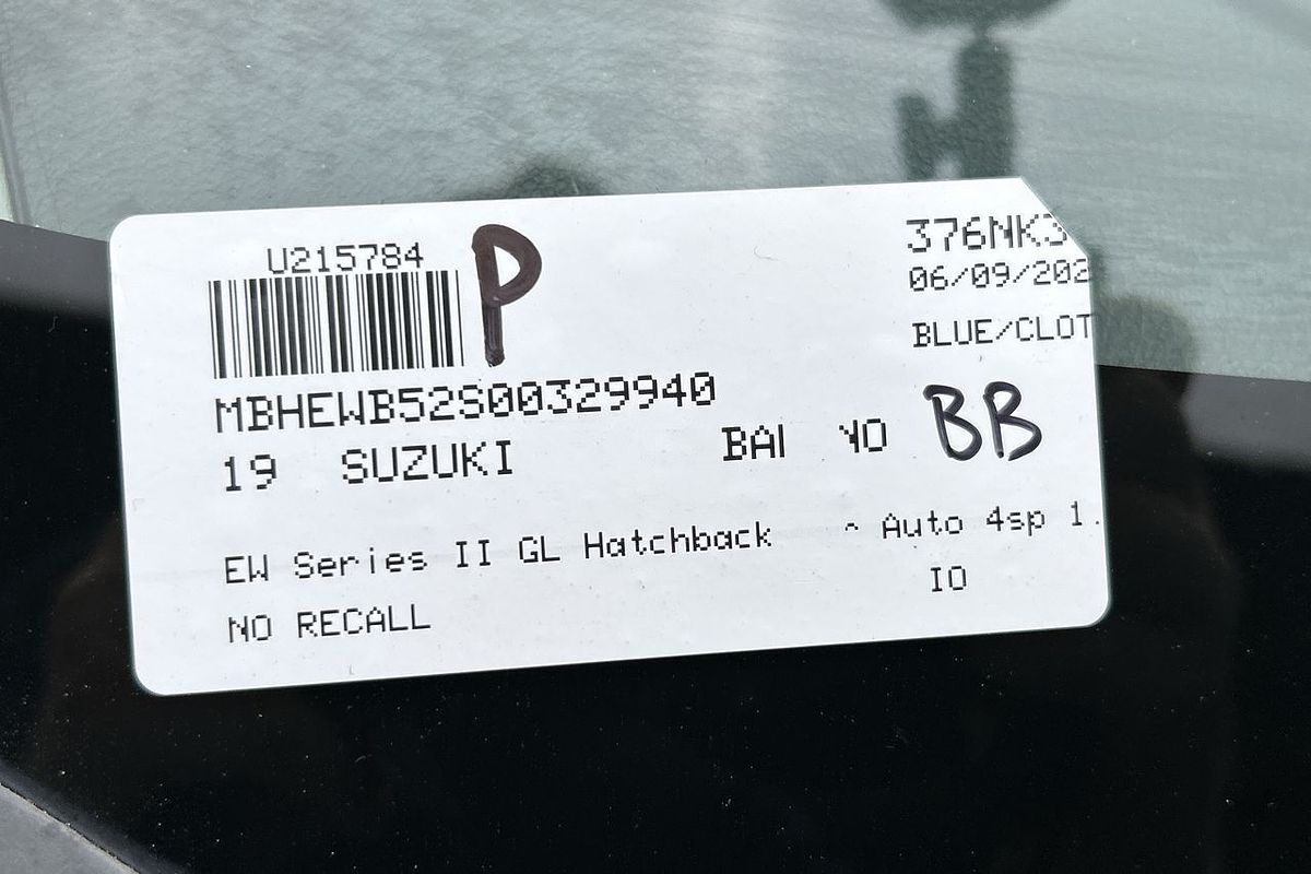 2019 Suzuki Baleno GL EW Series II
