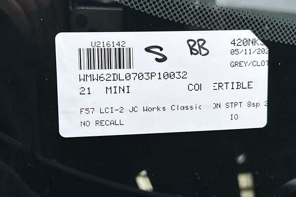 2021 MINI Convertible John Cooper Works Classic F57 LCI-2