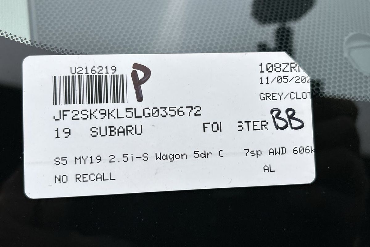 2019 Subaru Forester 2.5i-S S5