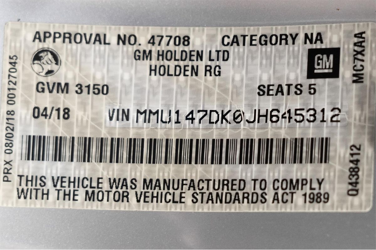 2018 Holden Colorado LS RG 4X4