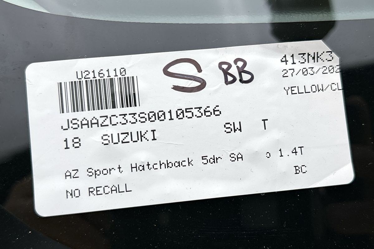 2018 Suzuki Swift Sport AZ