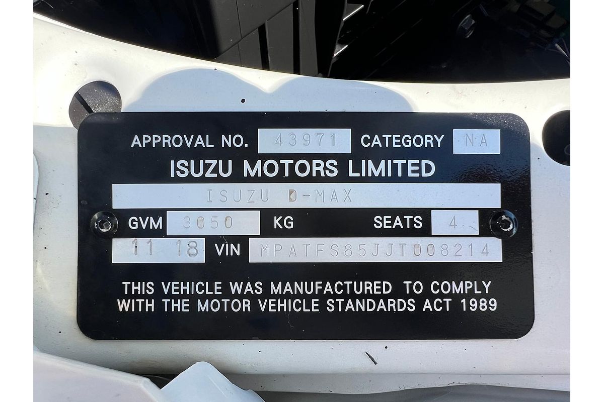 2018 Isuzu D-MAX SX 4X4