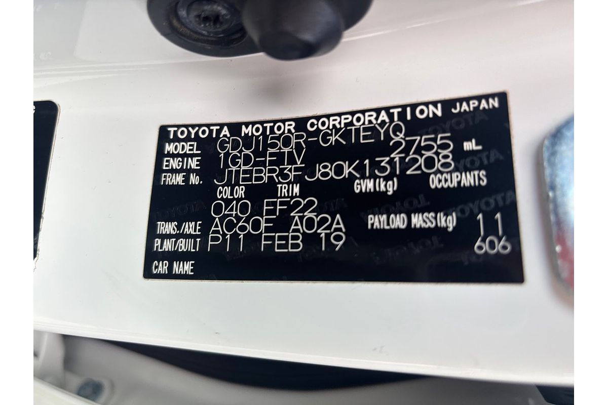 2019 Toyota Landcruiser Prado GX GDJ150R