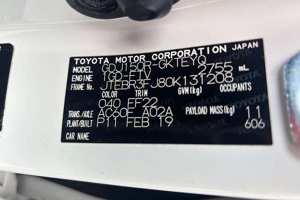 2019 Toyota Landcruiser Prado GX GDJ150R