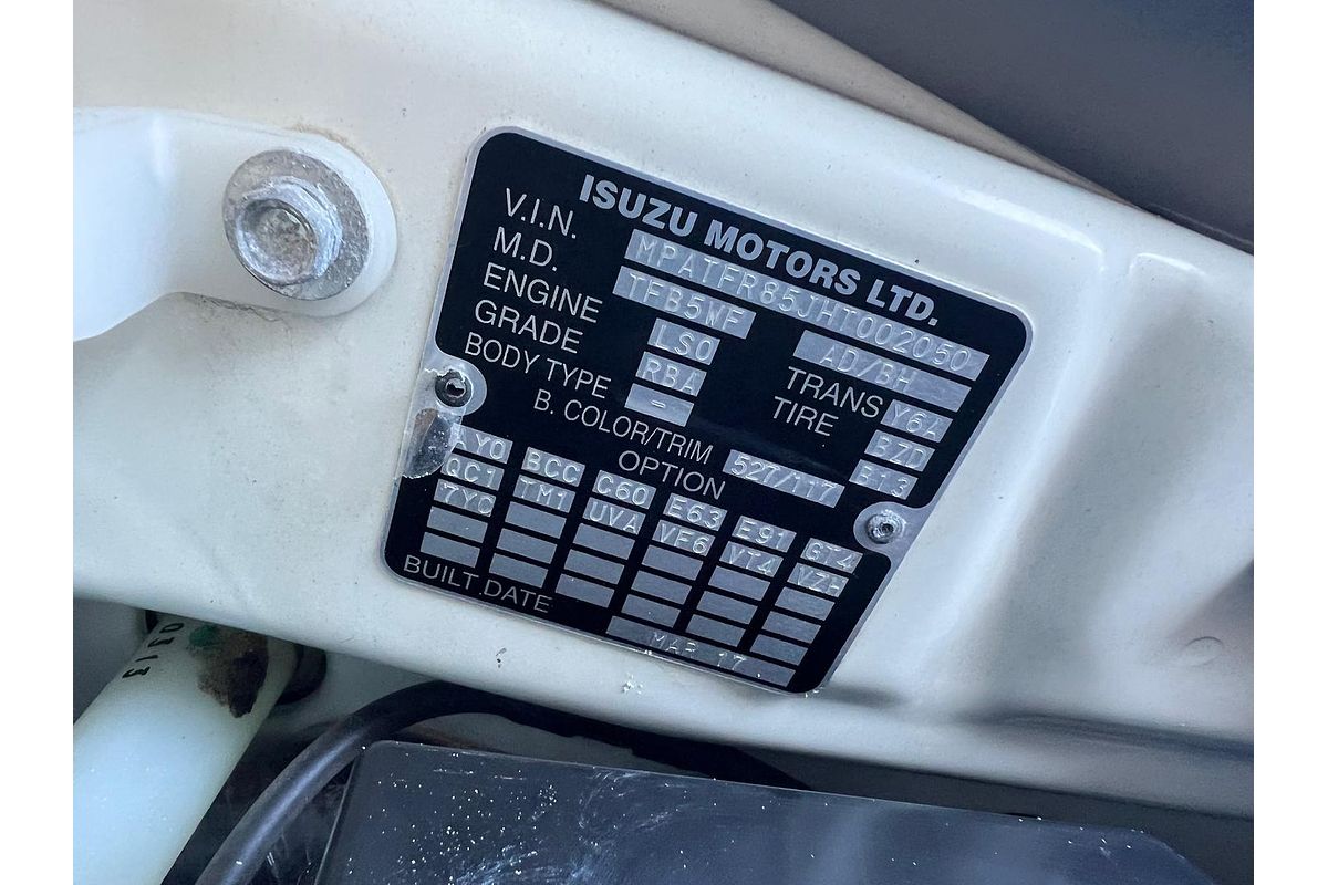 2017 Isuzu D-MAX SX High Ride Rear Wheel Drive