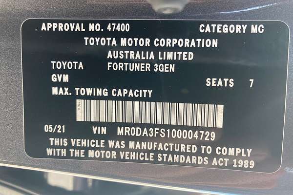 2021 Toyota Fortuner GX GUN156R