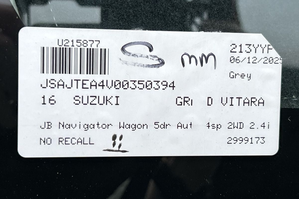 2016 Suzuki Grand Vitara Navigator JB