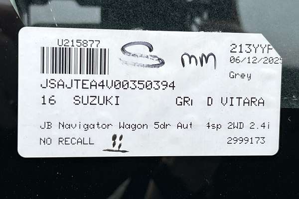 2016 Suzuki Grand Vitara Navigator JB