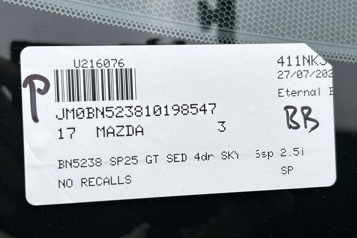2017 Mazda 3 SP25 GT BN Series