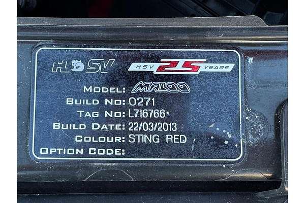 2013 Holden Special Vehicles Maloo R8 E Series 3 Rear Wheel Drive