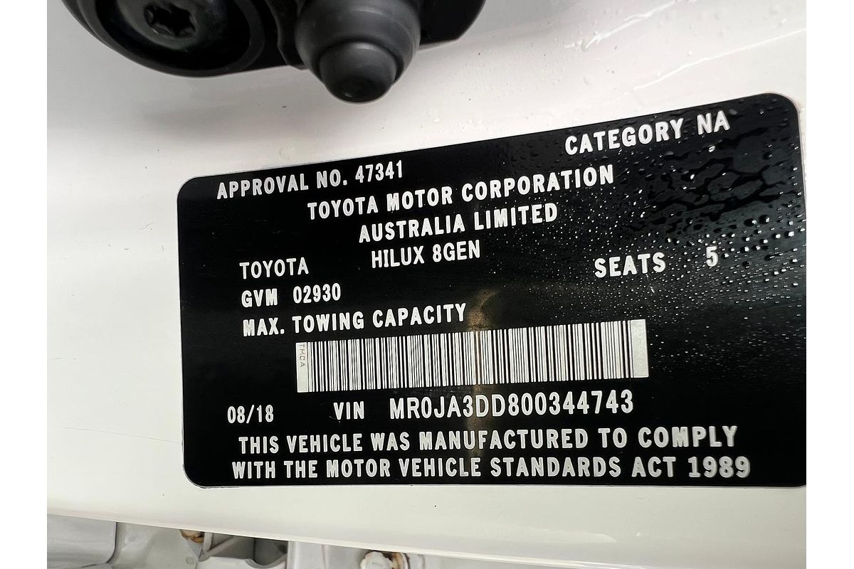 2018 Toyota Hilux SR Hi-Rider GUN136R Rear Wheel Drive