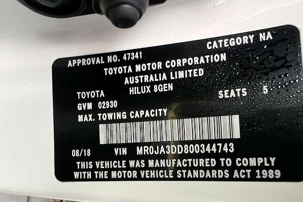 2018 Toyota Hilux SR Hi-Rider GUN136R Rear Wheel Drive