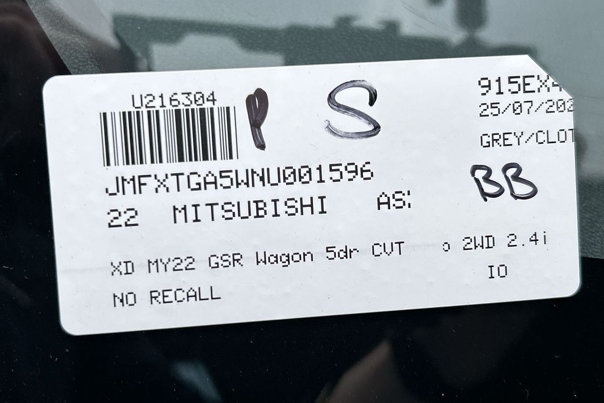 2022 Mitsubishi ASX GSR XD