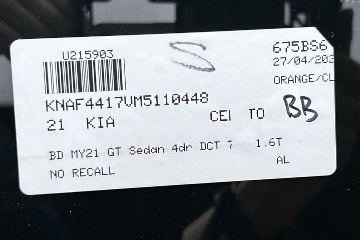 2021 Kia Cerato GT BD
