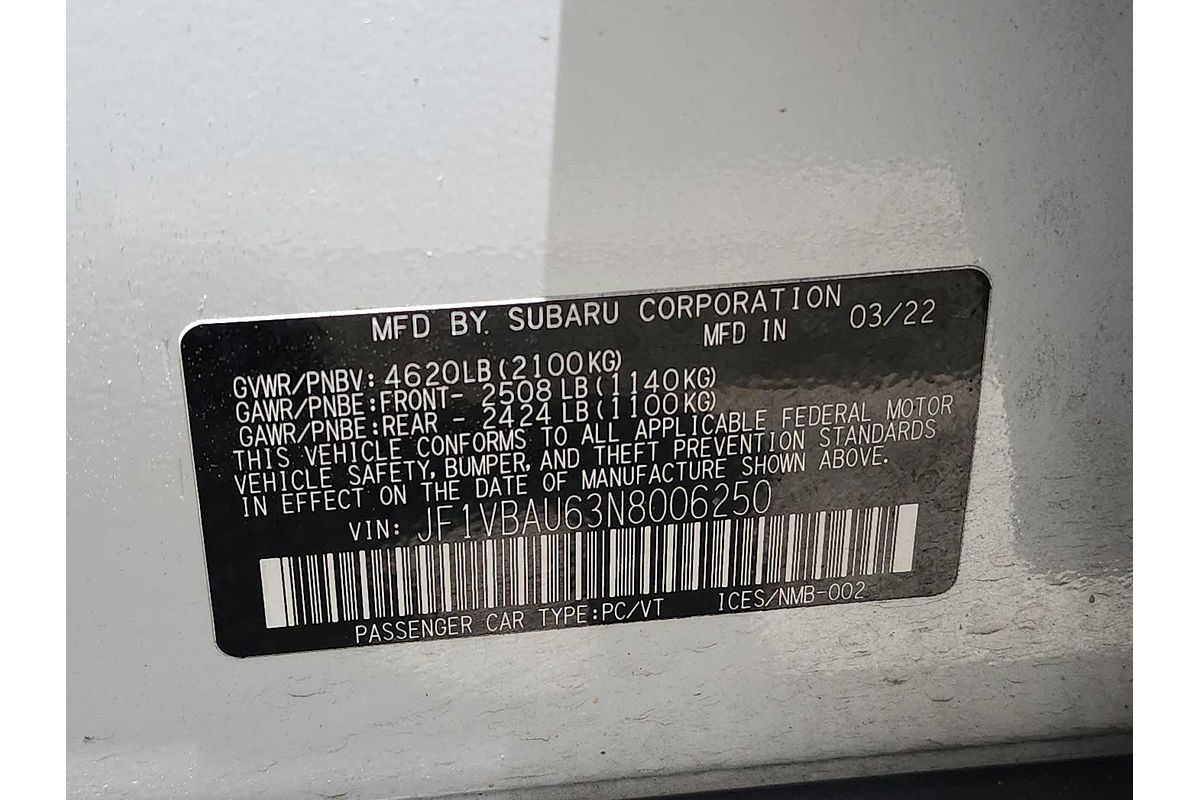 2022 Subaru WRX VB
