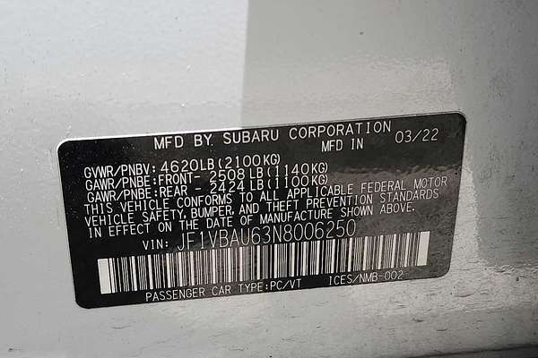 2022 Subaru WRX VB