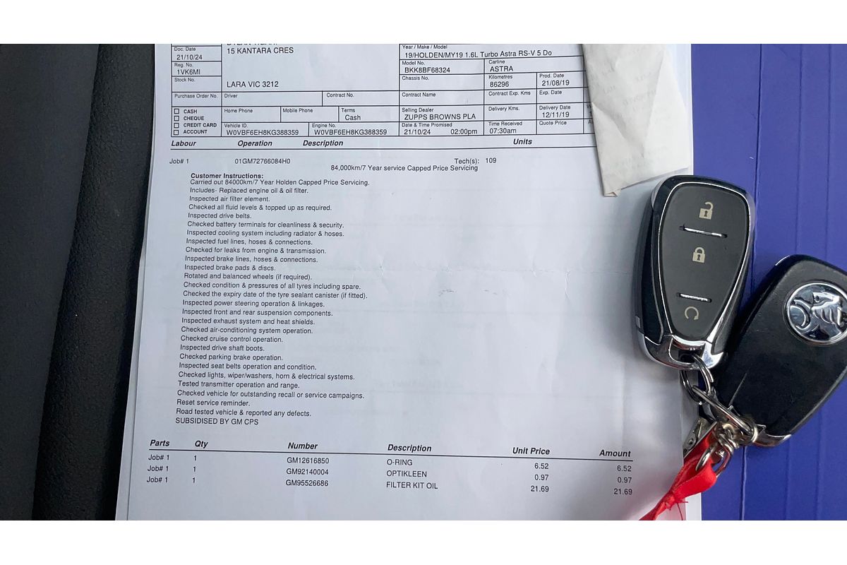 2019 Holden Astra RS-V BK