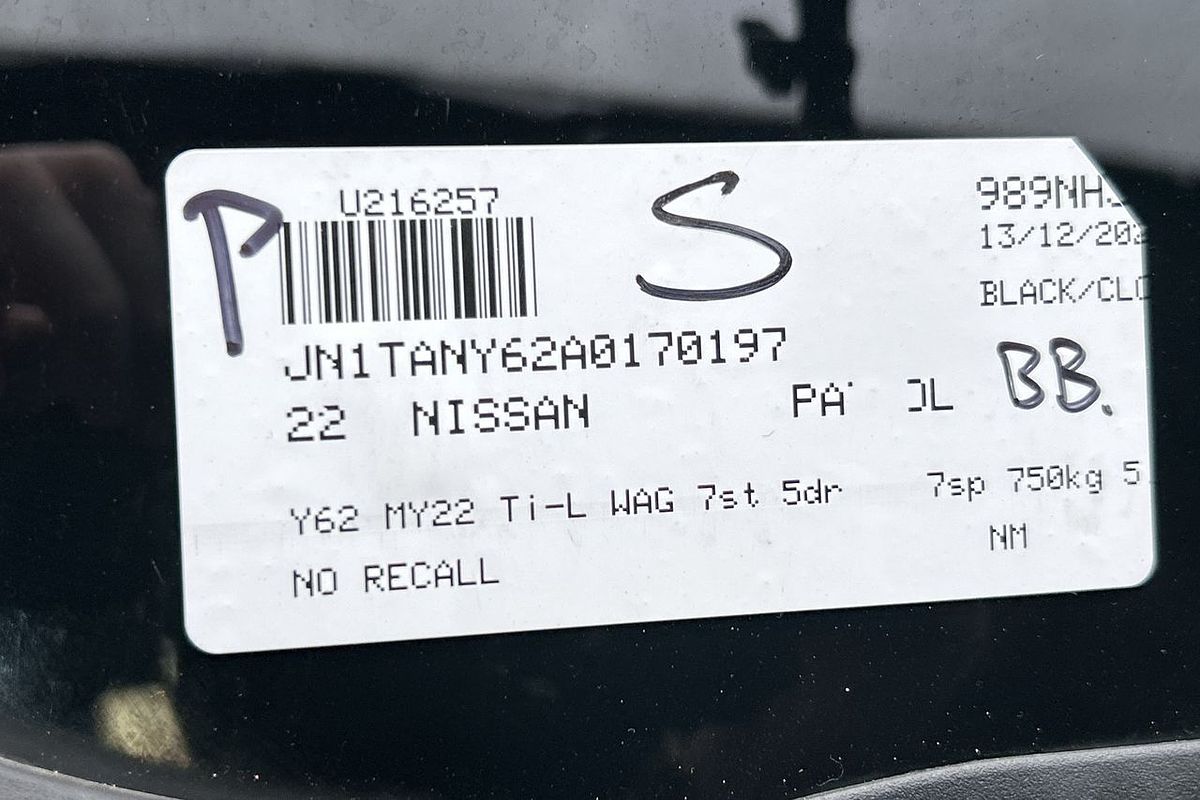 2022 Nissan Patrol Ti-L Y62