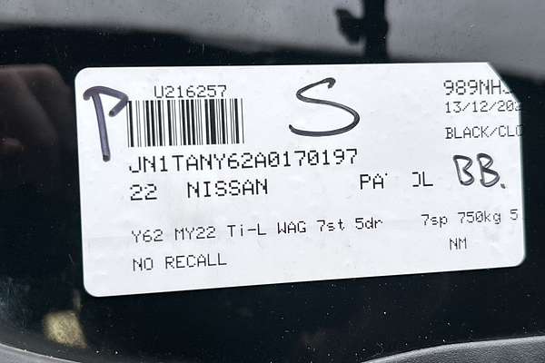 2022 Nissan Patrol Ti-L Y62