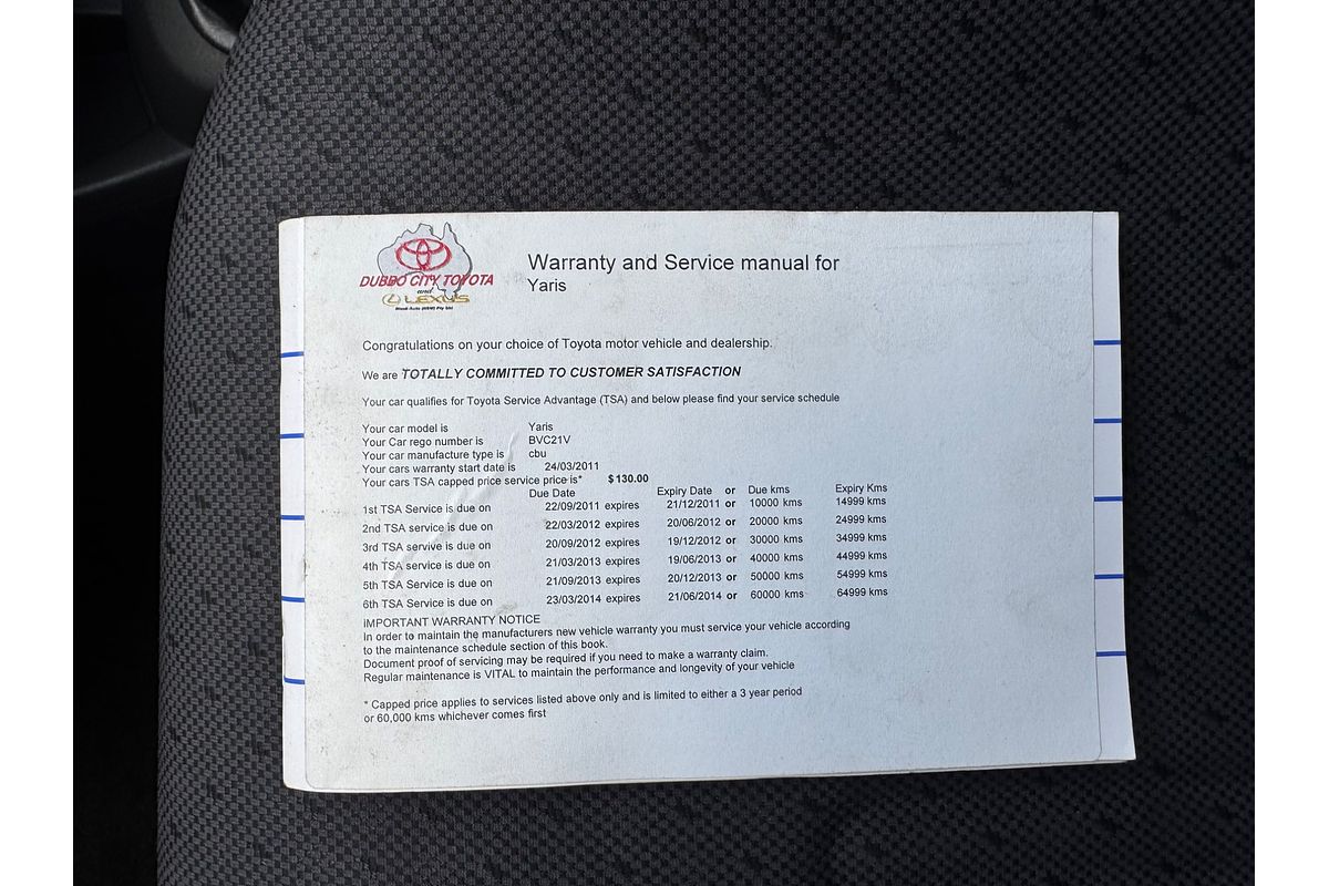 2010 Toyota Yaris YR NCP90R