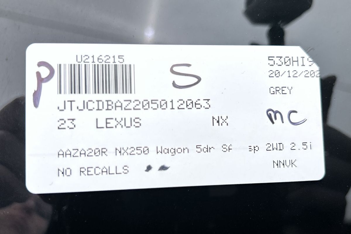 2023 Lexus NX NX250 AAZA20R