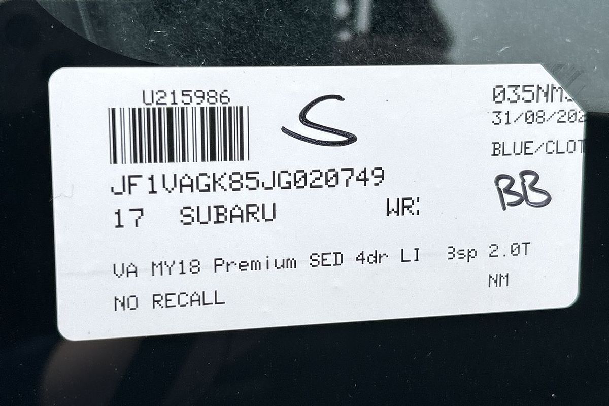 2017 Subaru WRX Premium VA