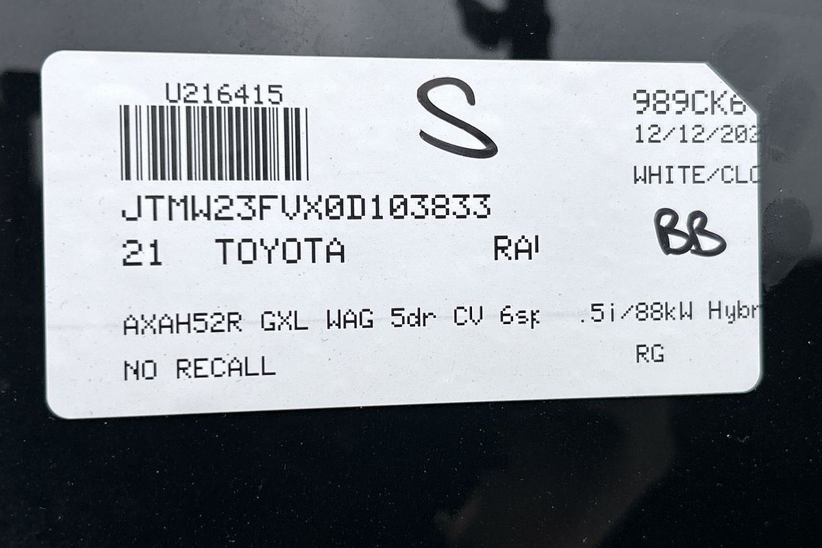 2021 Toyota RAV4 GXL AXAH52R