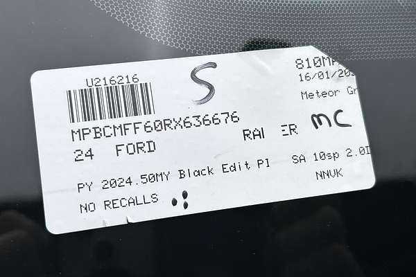 2024 Ford Ranger Black Edition 4X4 2.0L