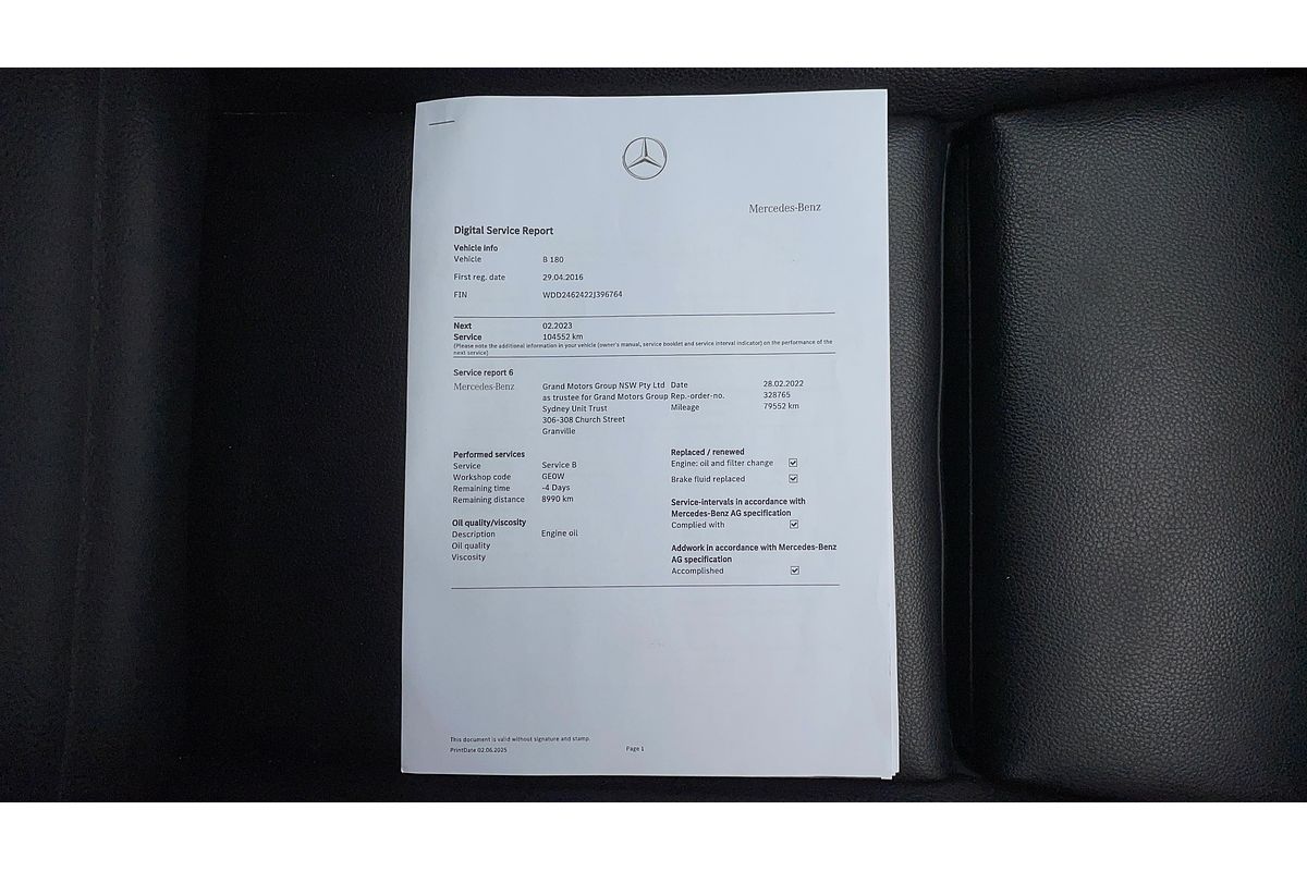 2016 Mercedes-Benz B-Class B180 W246