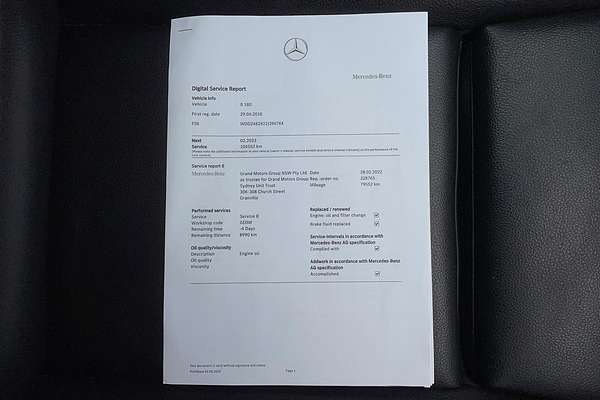 2016 Mercedes-Benz B-Class B180 W246