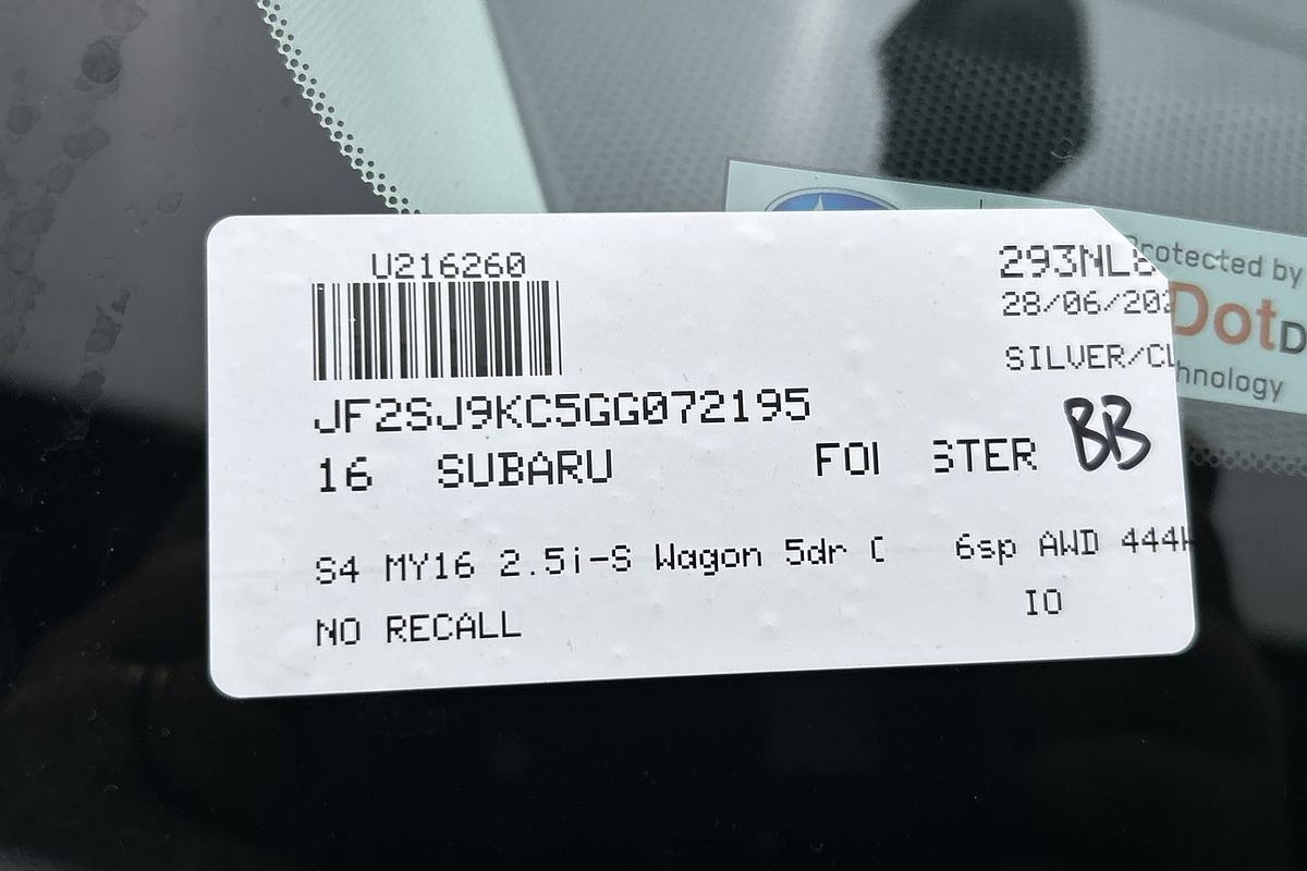 2016 Subaru Forester 2.5i-S S4