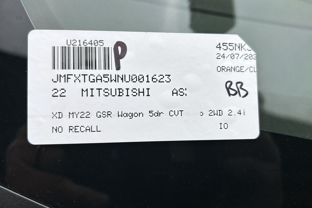 2022 Mitsubishi ASX GSR XD